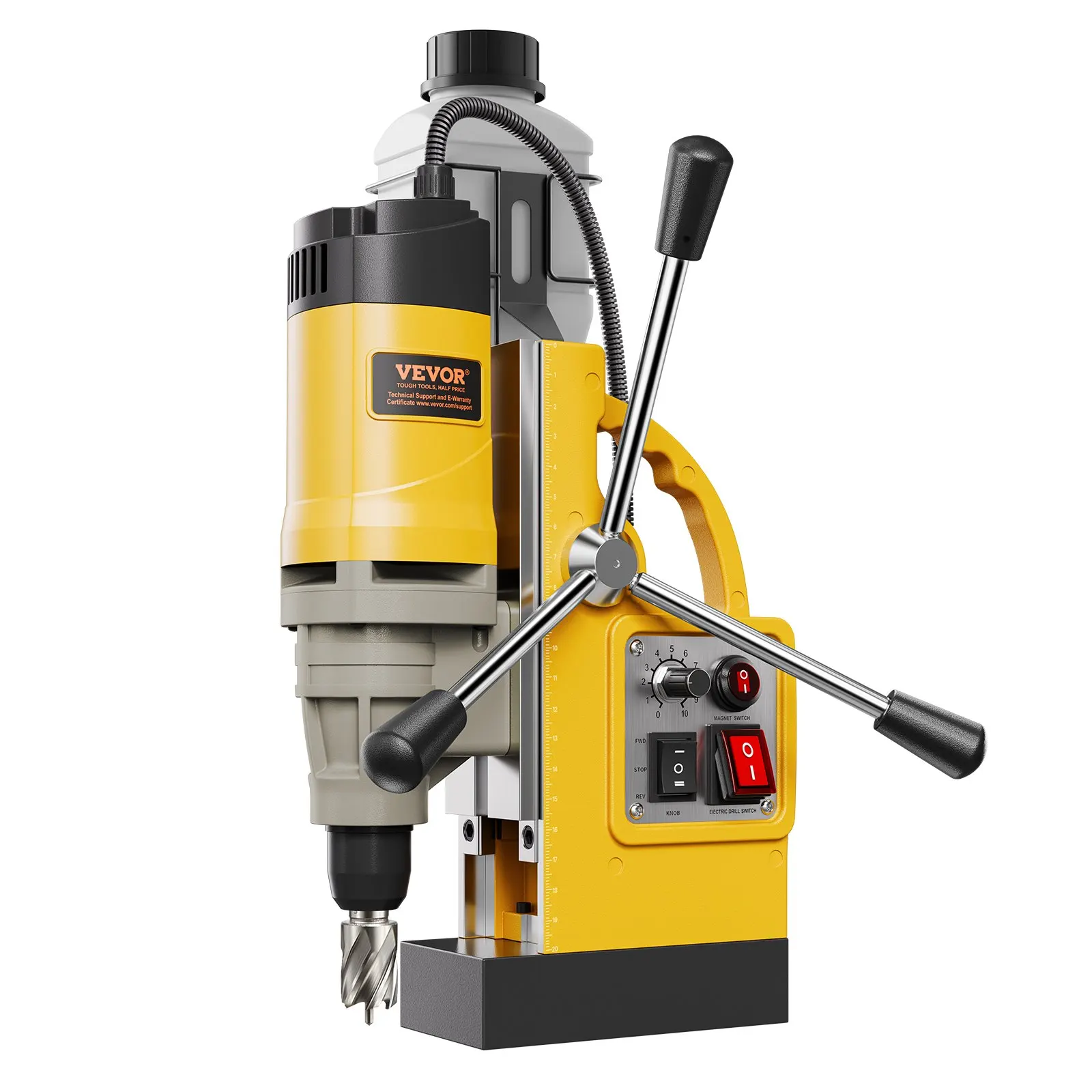 

Magnetic Drill 1450W 2878 Lbf Mag Drill Press 2 In Boring Diameter 6 Bits Yellow