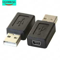 1 sztuka USB męski na Mini Adapter żeński USB USB żeński urządzenie zmień na Mini USB2.0 żeński