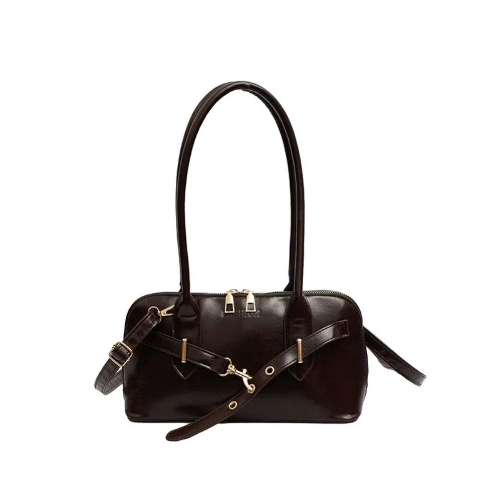 

Casual Korean Style Retro Shoulder Bag PU Leather Handbag Underarm Bag Solid Color Large Capacity Crossbody bag Outdoor