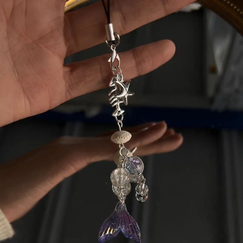 Love and Deepspace Rafayel Cosplay Couple Phone Chain Fish Tail Pendant Keyring Bag Keychain Jewelry Prop Accessories Gift