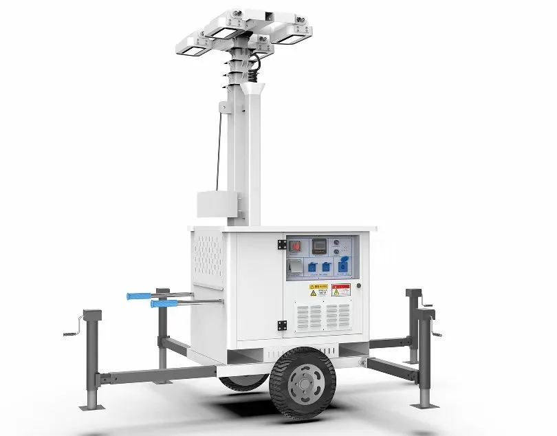 T300-6M 9M Energy Efficient Solar Mobile Security Cabinet for Construction Site Tower Lighting MPPT Controller System