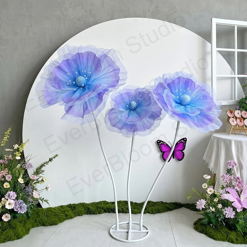

70CM Artificial Poppy Flowers Silk EVA Flowers Display Window Large Flower Outdoor Wedding Decoration Shooting Prop Home Decor