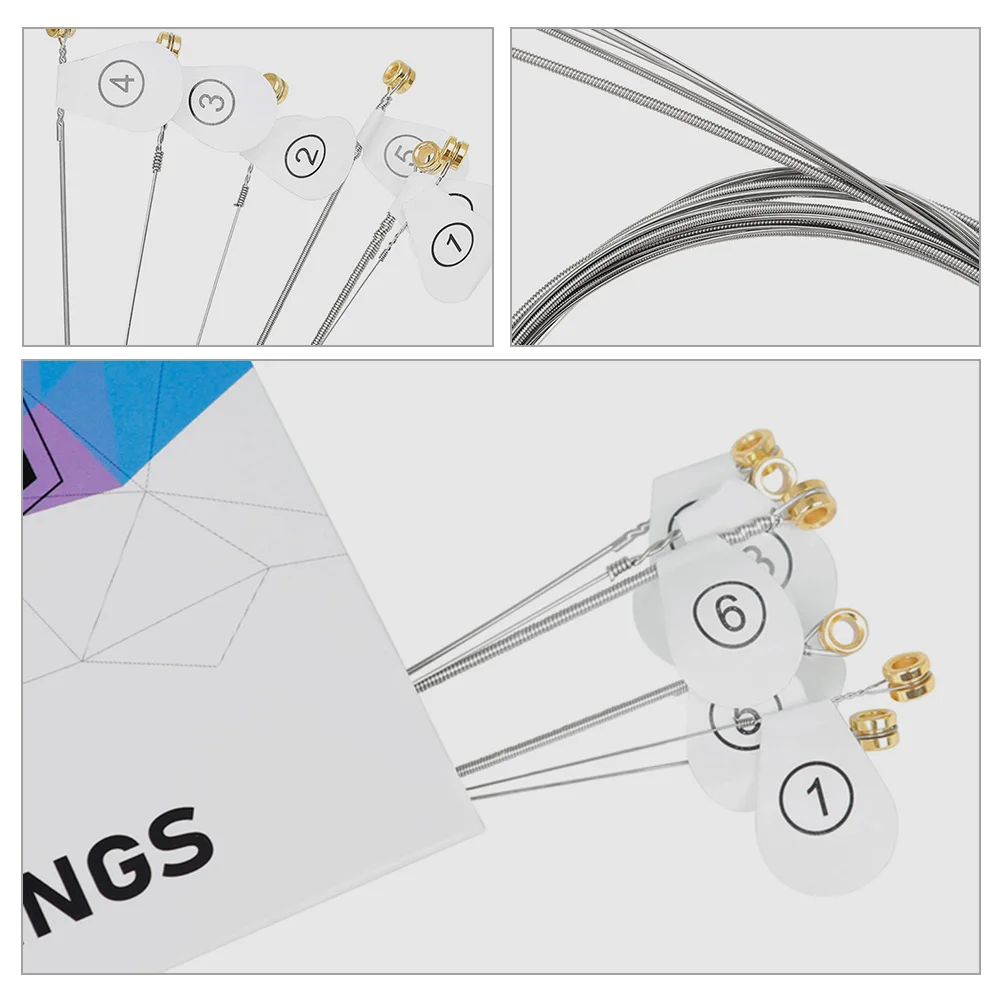 

6Pcs Guitar Strings Metal Replacement Pack Durable Folk Acoustic Guitar Accessories Professional Musical String Set Universal