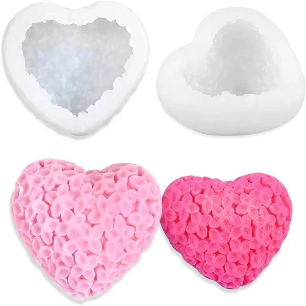 Nouveau thème d'amour Silicone bougie moule 3D amour fleur bricolage moule Kit résine coeur coeur savon moule saint valentin