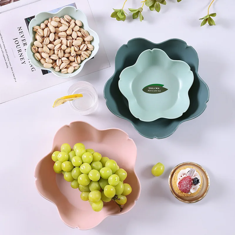 Sakura Fruit Plate Melamine Snack Tea Treat Fruit Bowl Luxury Light European Style Seed Nut European Fruit Plate - view 3