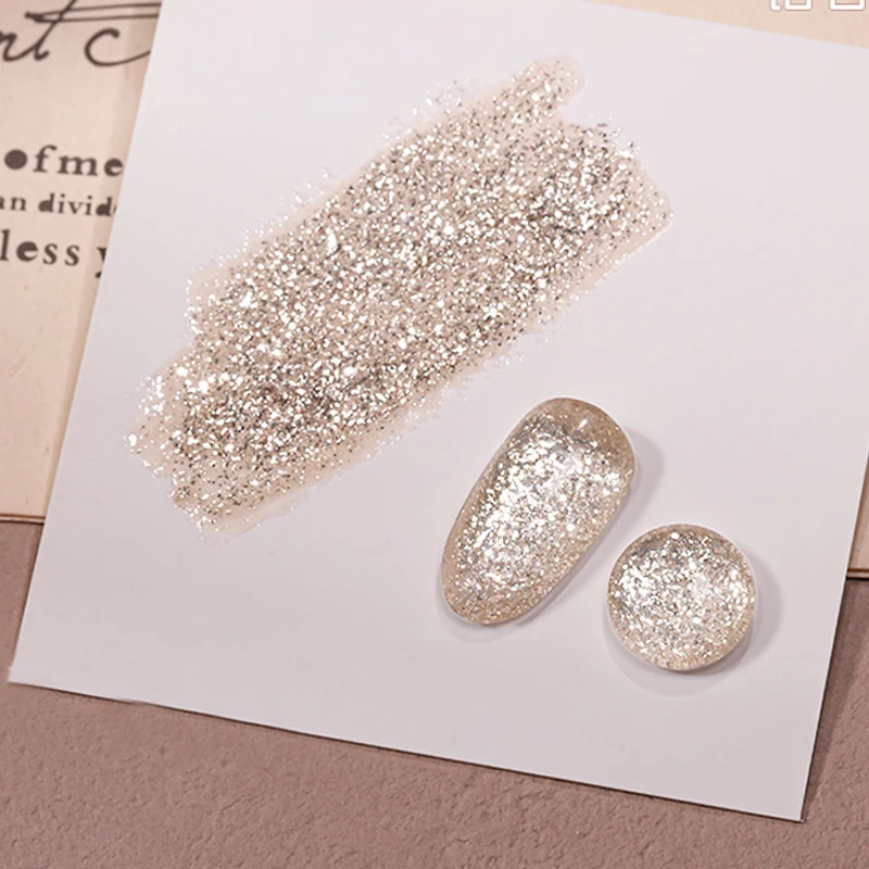 Ur açúcar 15ml ouro glitter gel unha polonês lantejoulas brilhantes embeber fora gel uv verniz semi-permanente diy manicure verão gel polonês