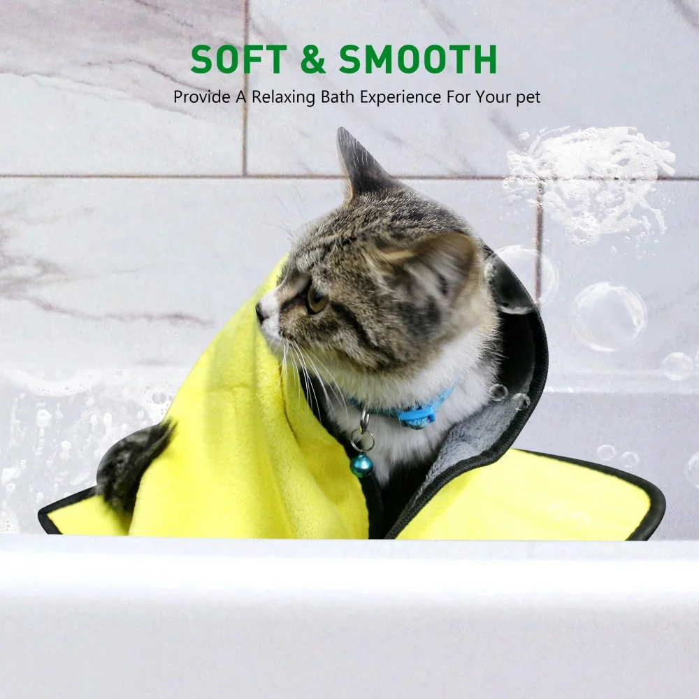 Quick-Drying Pet Towel Absorbent Pet Bath Towel for Dogs Cats Soft Lint-Free Fiber Dog Towels Pet Cat Blanket Pet Supplies