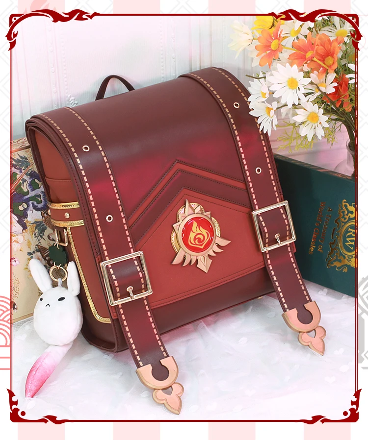 Anime Game Genshin Impact Klee Spark Knight Cute Shoulder Bag Lolita Bag Cosplay Prop Halloween High Capacity Backpack