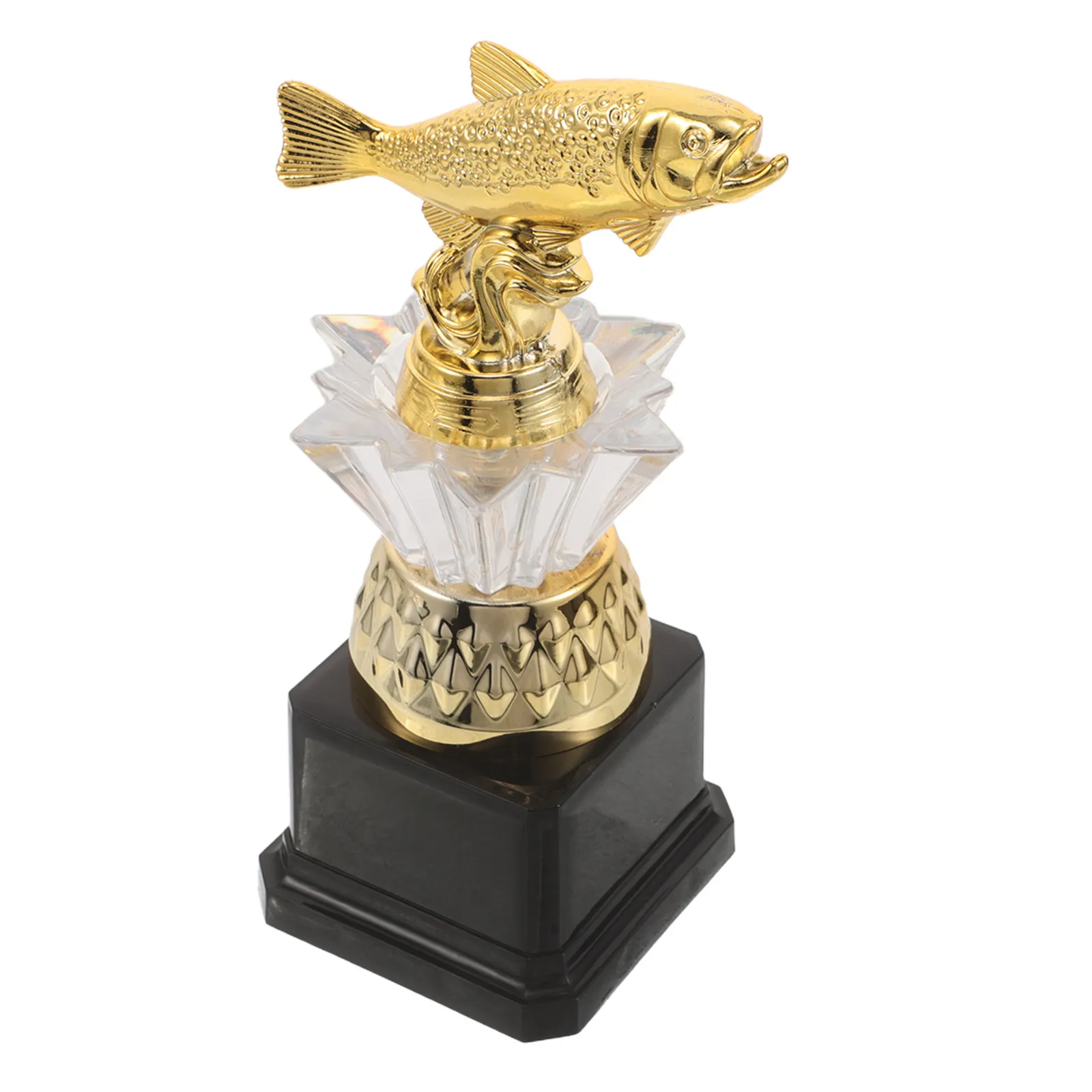 Golden Fishing Award Trophy: Champion Award Tournament Plastic Winner Prize For Fishing Sports Game, Fisherman Competition