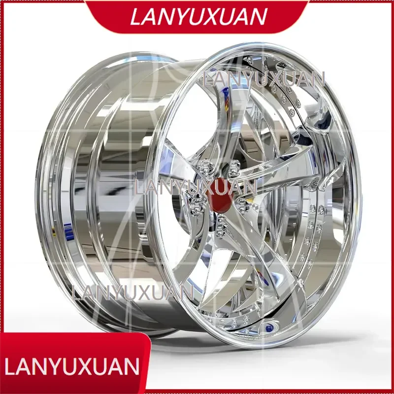 2/3 Piece Forged Wheels Reverse Rims 18 19 20 21 Inch Chrome Silver Five Spoke 5x114.3 for GT-R Alphard