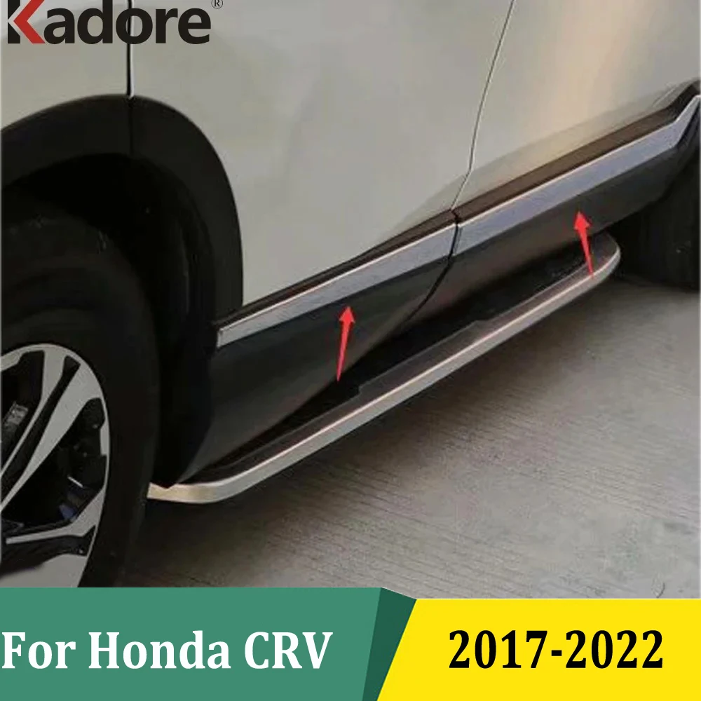 For Honda CRV C-RV 2017-2020 2021 2022 Chrome Side Door Body Molding Line Cover Trim Protector Decoration Exterior Accessories