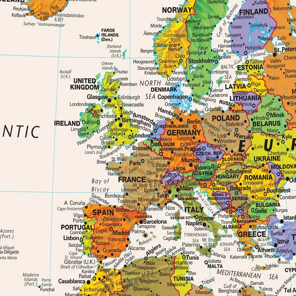 세계지도 복고풍 아트 포스터 장식 캔버스 회화 벽 장식 Unframed 인쇄 사진 배경 학교 용품 120*80cm