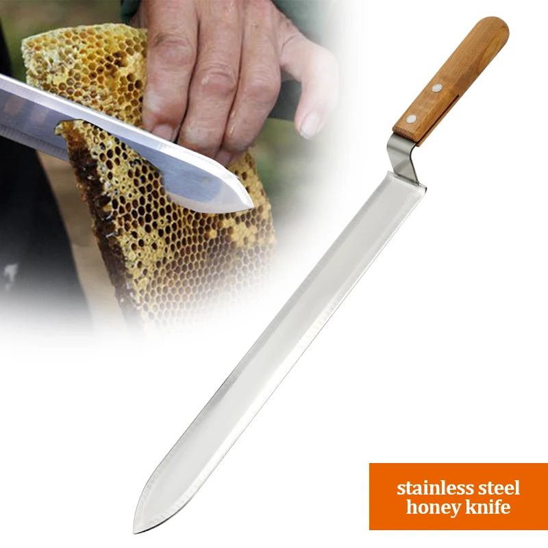 

Bee Hive Tools Honey Scraper Honey Cutter Wooden Handle Uncapping Knife Honey Scrapper Beekeeping Tools for Honey Comb Cutting