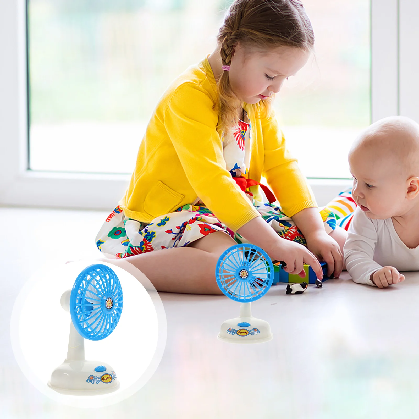 

1Pcs Simulated Mini Electric Fan Creative Kids Role-Playing House Educational Interactive Fun Early Learning Educational Toy