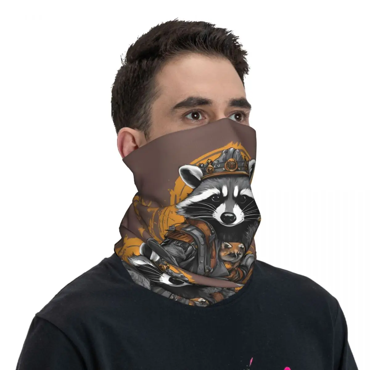 Raccoon Scarf Neckerchief Neck Face Mask Polyester