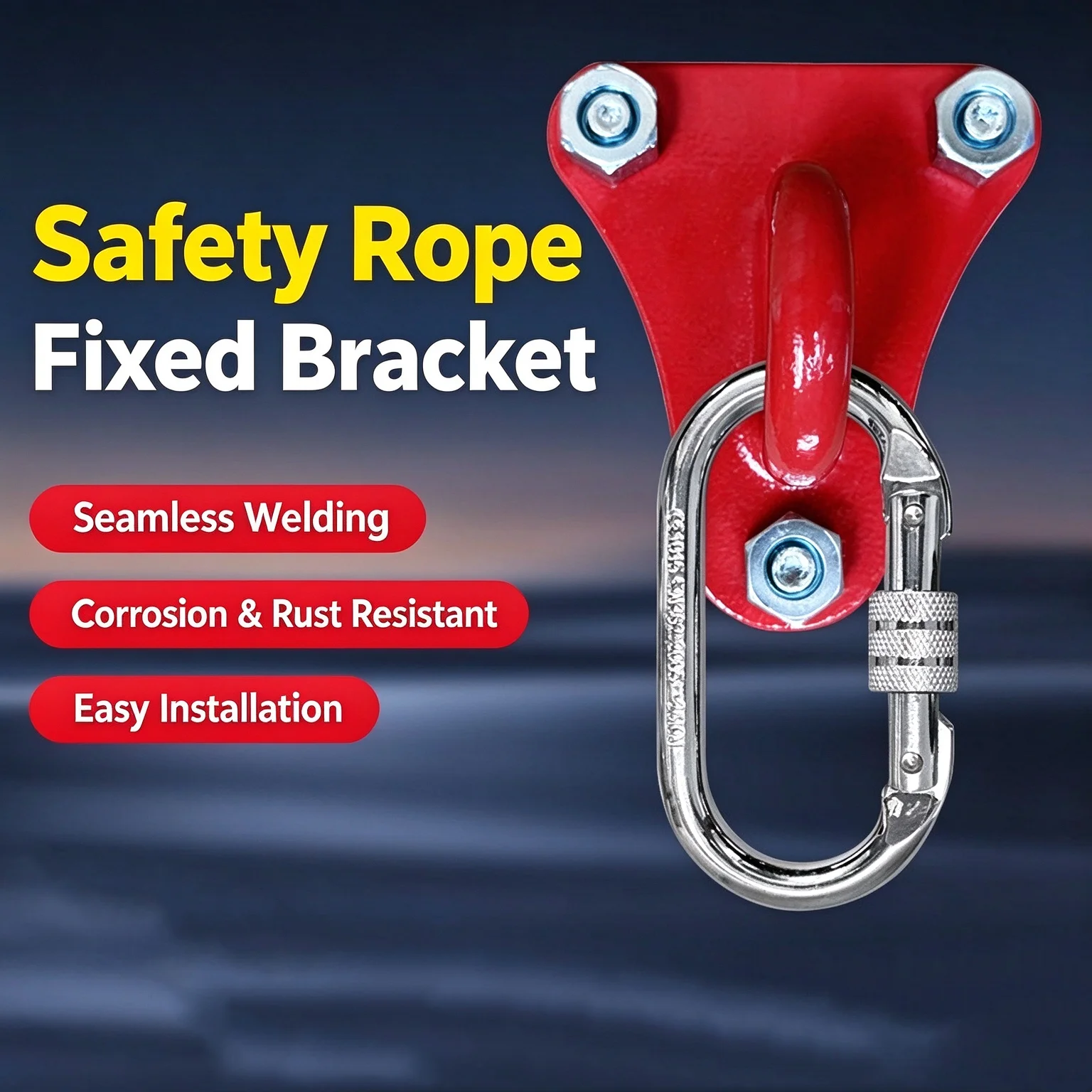 1PC 15KN Triangular Wall Mount Anchor Plate Fall Protection Anchor Point for High‑Altitude Emergency Escape Safety Rope