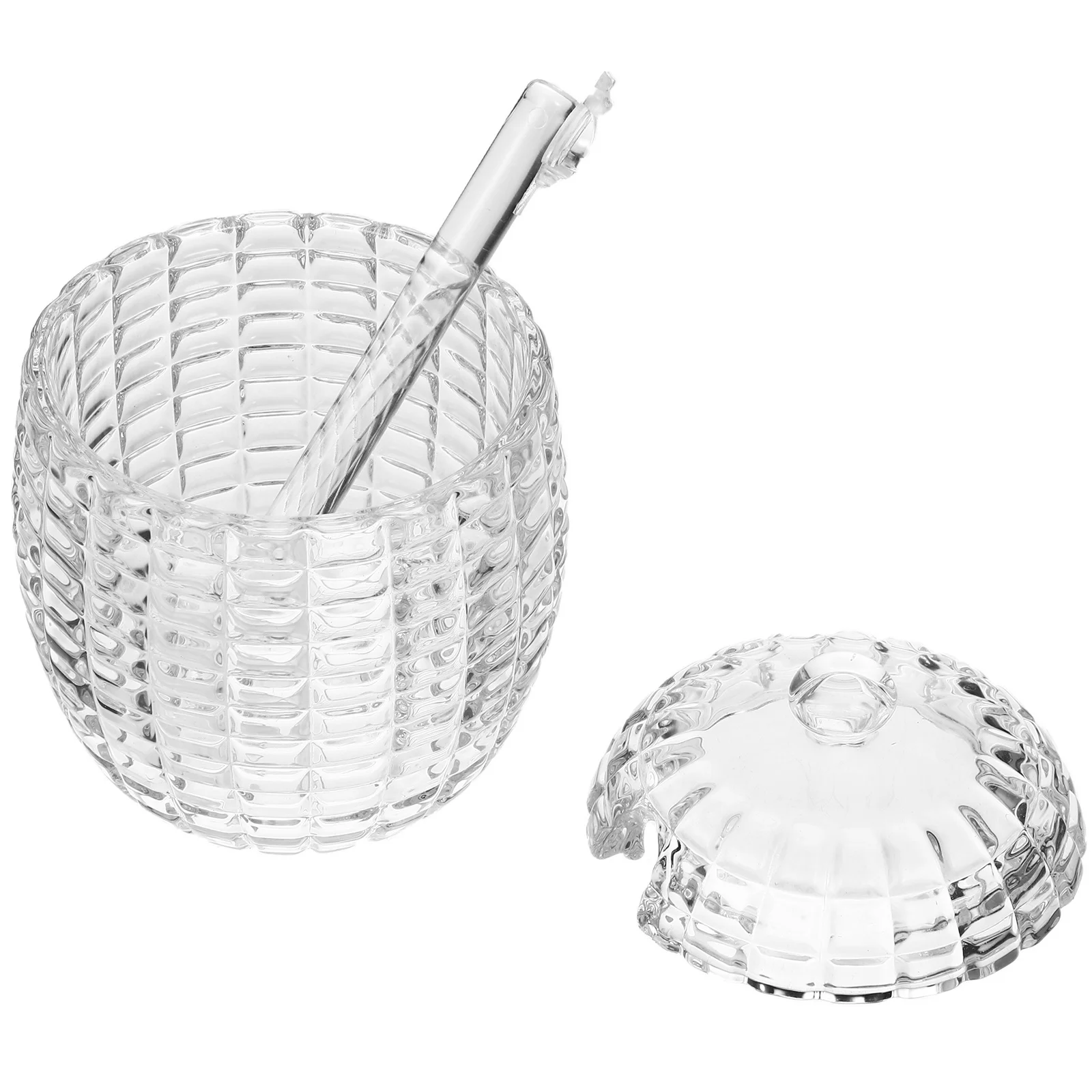

1Set Honey Jar Glass with Stirring Stick Leakproof Jam Storage Jar Transparent Food Container for Tea Leaves Dried Fruits Syrup