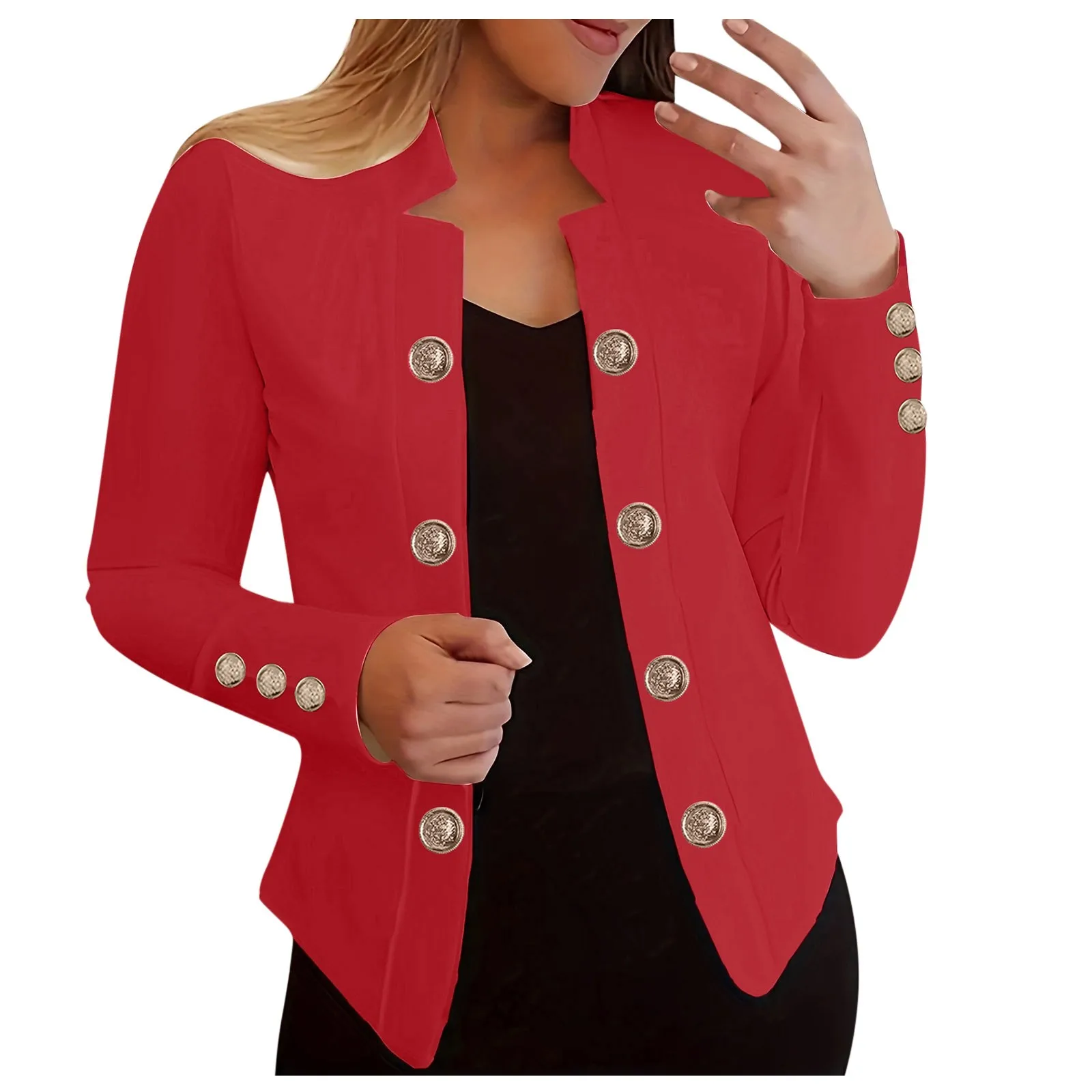 Camicetta Slim-Fit moda Multi-bottone tinta unita da donna Casual carriera Business Office Outfit cappotto elegante moda multicolore