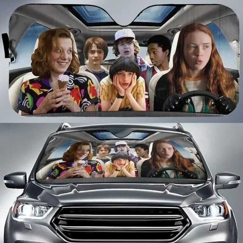 Stranger Thing Car Auto Sunshades Anime Driving Car Auto Sunshades Heat Resistant, UV Resistant