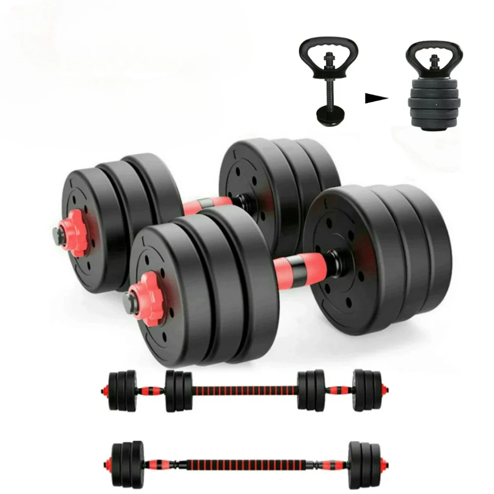 2 in 1 Adjustable Dumbbell Set with Bar, 10 kg, 20 kg, 30 kg, 40 kg, 50 kg, Workout Gym for Men and Women at Home