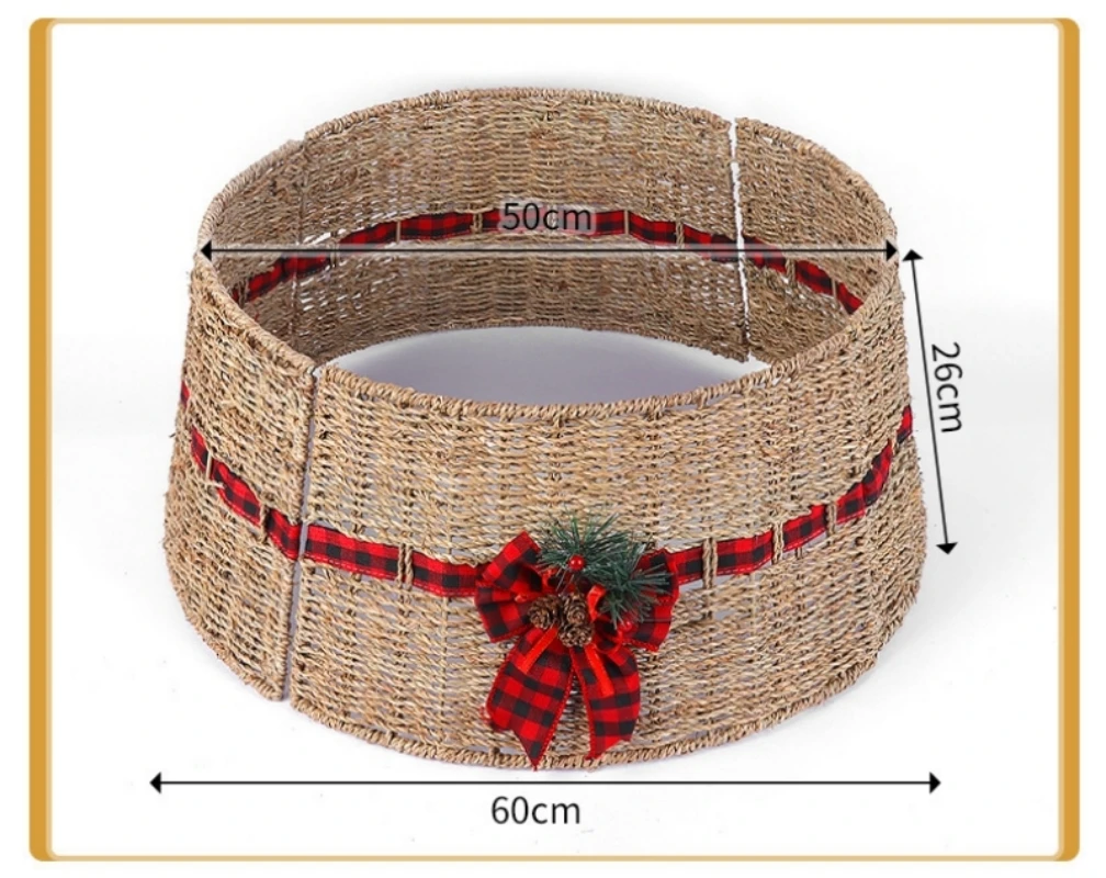 Bild 5: Algenseil gewebt Weihnachtsbaum Kragen Wasser Gras Weihnachtsbaum Rock Rattan Bauernhaus Weihnachtsbaum Zaun und Ständer