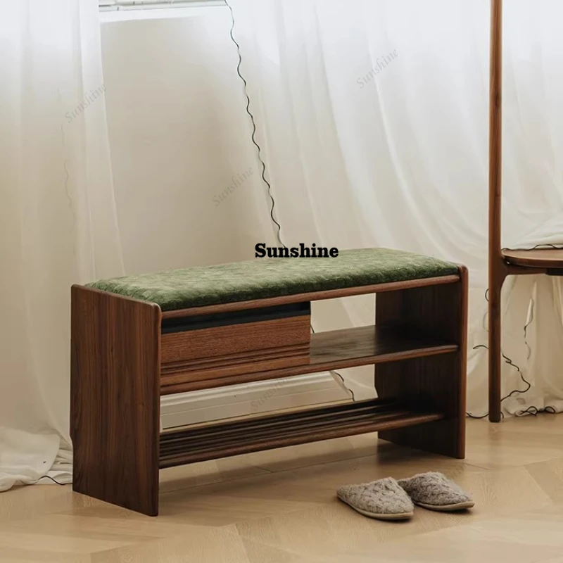 

Скандинавская тумба для обуви из массива дерева с сиденьем-стулом