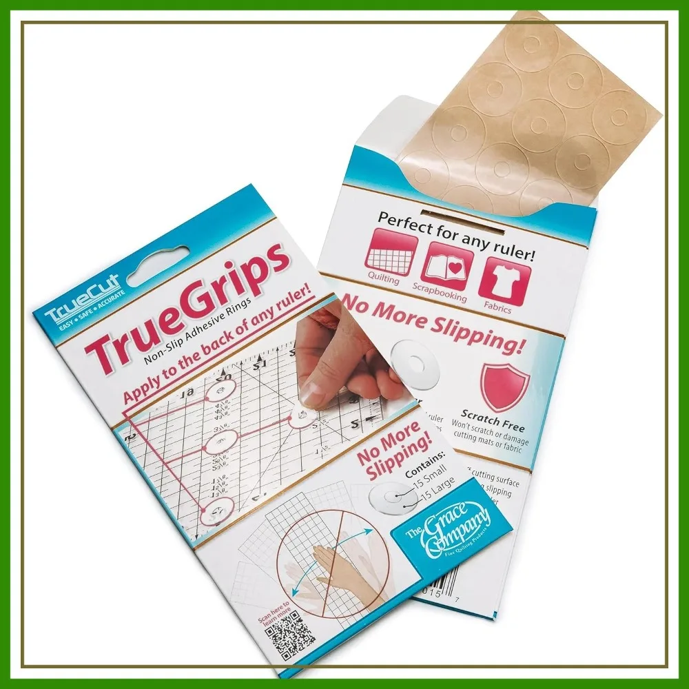 

Non-Slip Ruler Grips for Quilting - 30 Adhesive Dots for Accurate Cutting