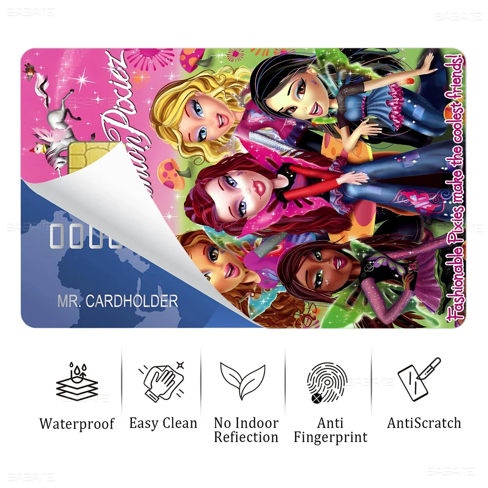 Bratz Doll Classic Anime Cartoon Credit Card Skin Stickers For Bank Card Bus Metro Card Sticker Waterproof Women Gift
