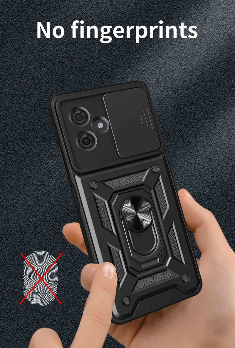 For Motorola Moto G54 5G Case Ring Stand Rotating Slide Camera Lens Military Grade Armor Case For Moto G54 G 54 MotoG54 Power