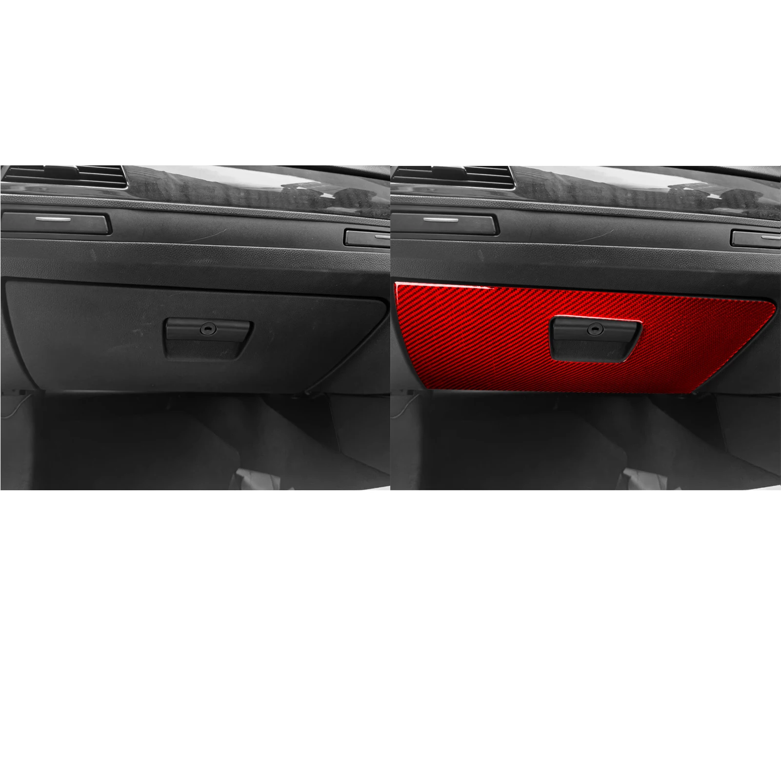For BMW 3 Series E90 2005-2012 Co-pilot Storage Box Panel Trim Real Soft Carbon Fiber Interior Accessories Decoration Stickers