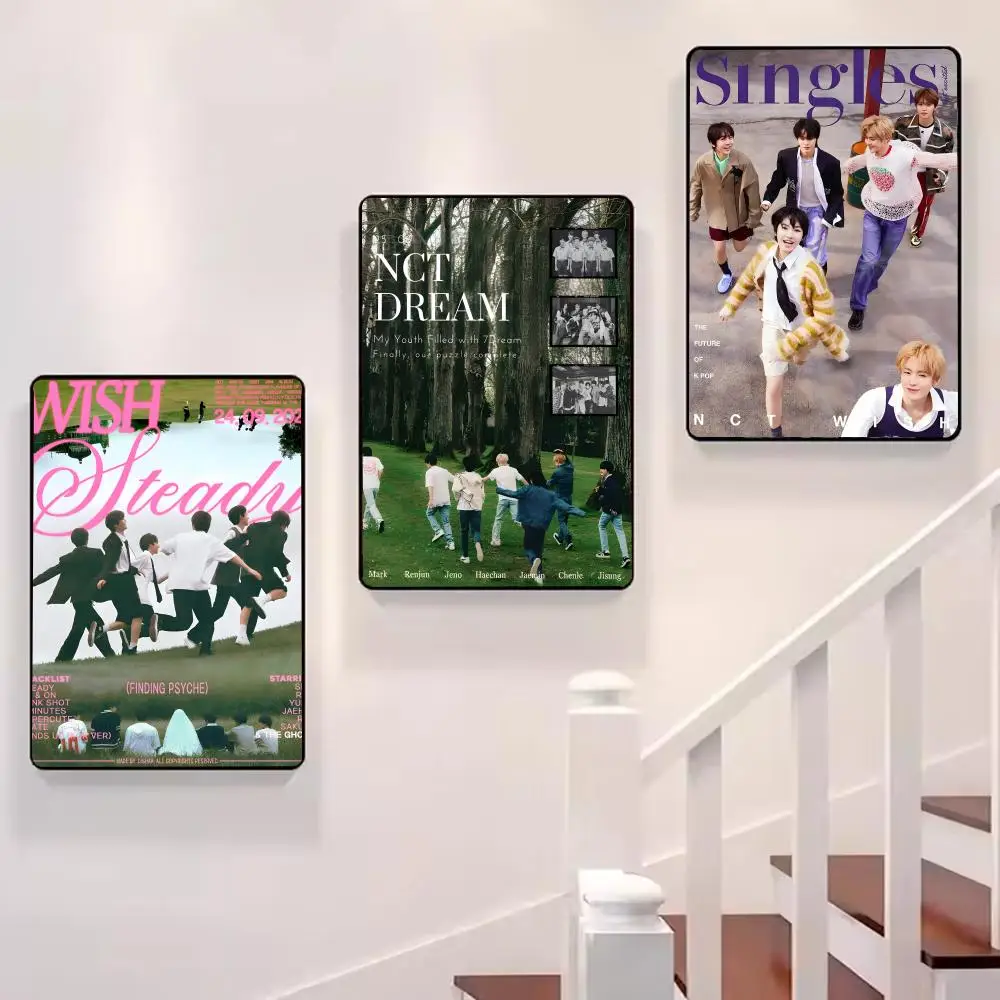 Kpop N-NCT أتمنى اللوحة الخط HD طباعة شخصية قماش جدار جدارية ملصق فني صور لغرفة المعيشة ديكور المنزل #3