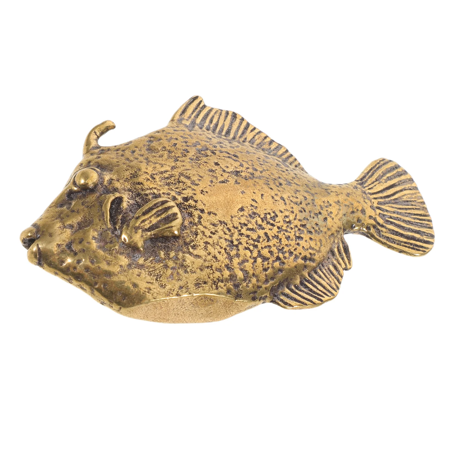 

Mini Brass Fish Statue Retro Animal Sculpture Desktop Decoration Tea Table Ornament 2.79x1.65x0.67in Vintage Fish Sculpture