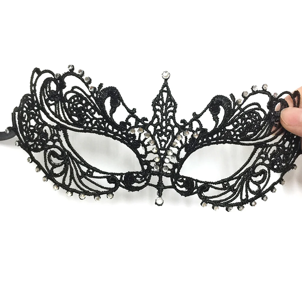 

Women's Black Lace Venetian Eye Mask Rhinestone Masquerade Mask Perfect for Costume Cosplay Party Party Accessory