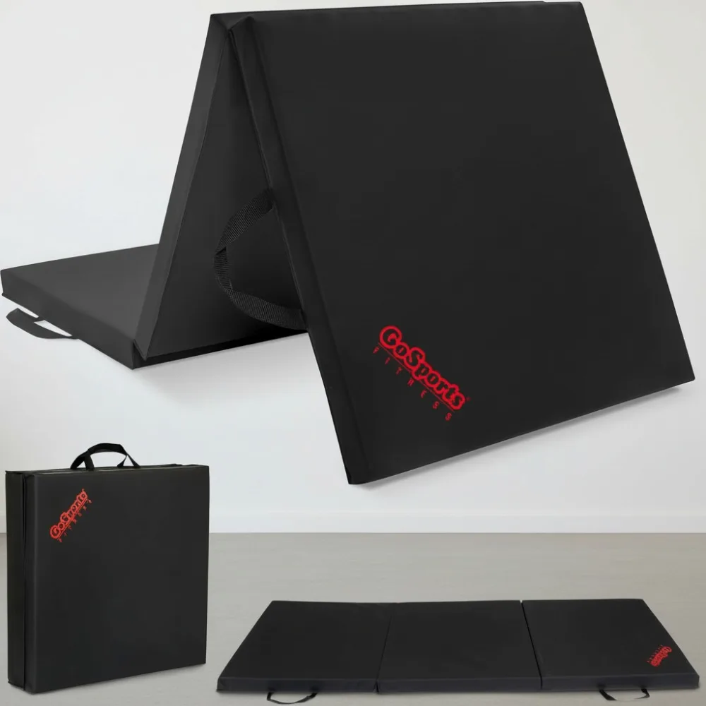 

2 Inch Thick 6x2 ft Tri-Fold Exercise Mat for Yoga, Workouts, Stretching - Portable Fitness Mat