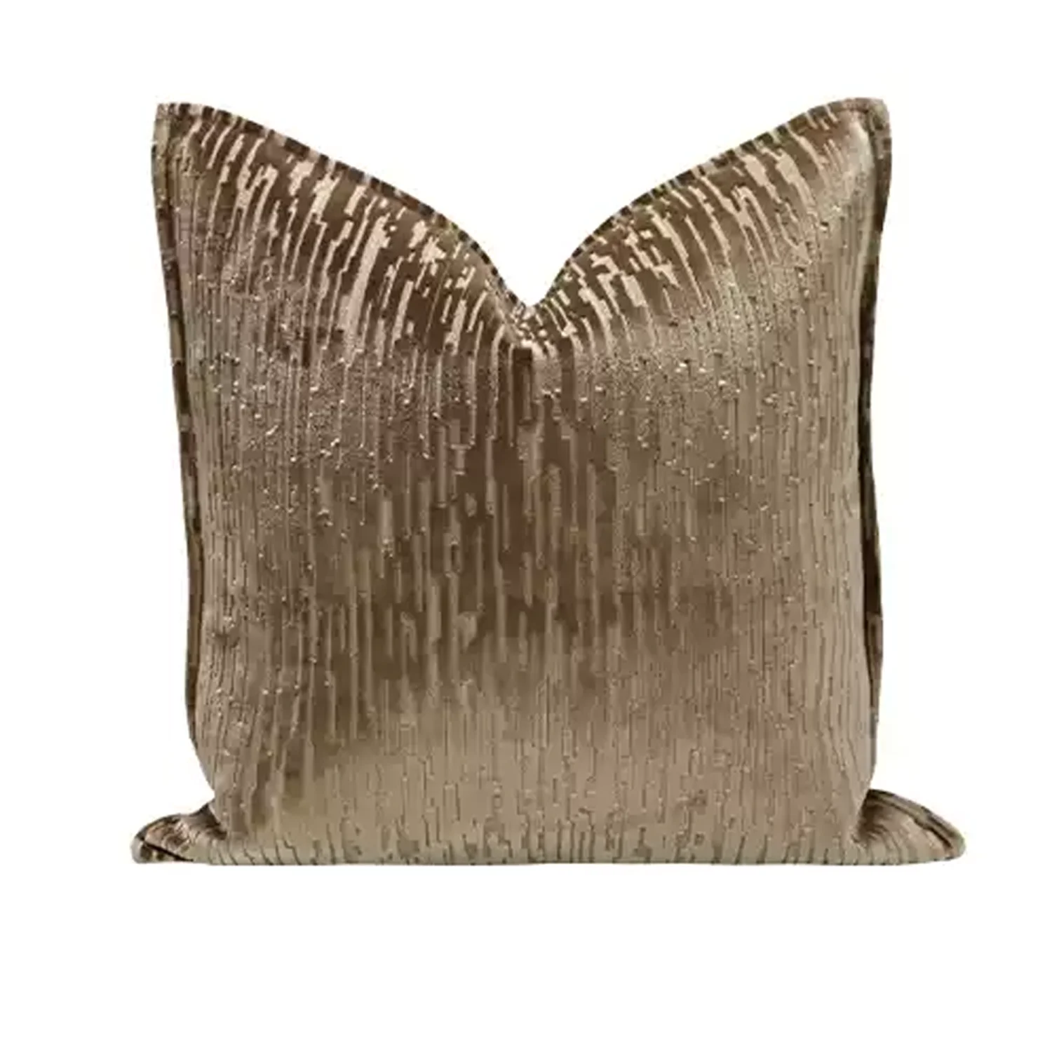 Modern Light Luxury Gold-Striped Velour Cushion Covers Sofa Decorative Pillow for Living Room Bedroom