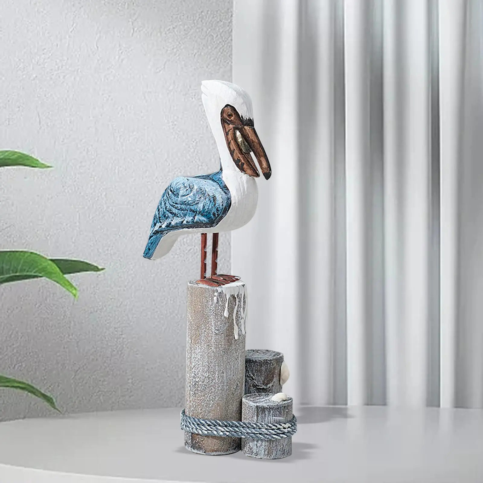 Unique Vivid Handmade Wooden Pelicans Decor for Centerpiece Wedding Cafe Office