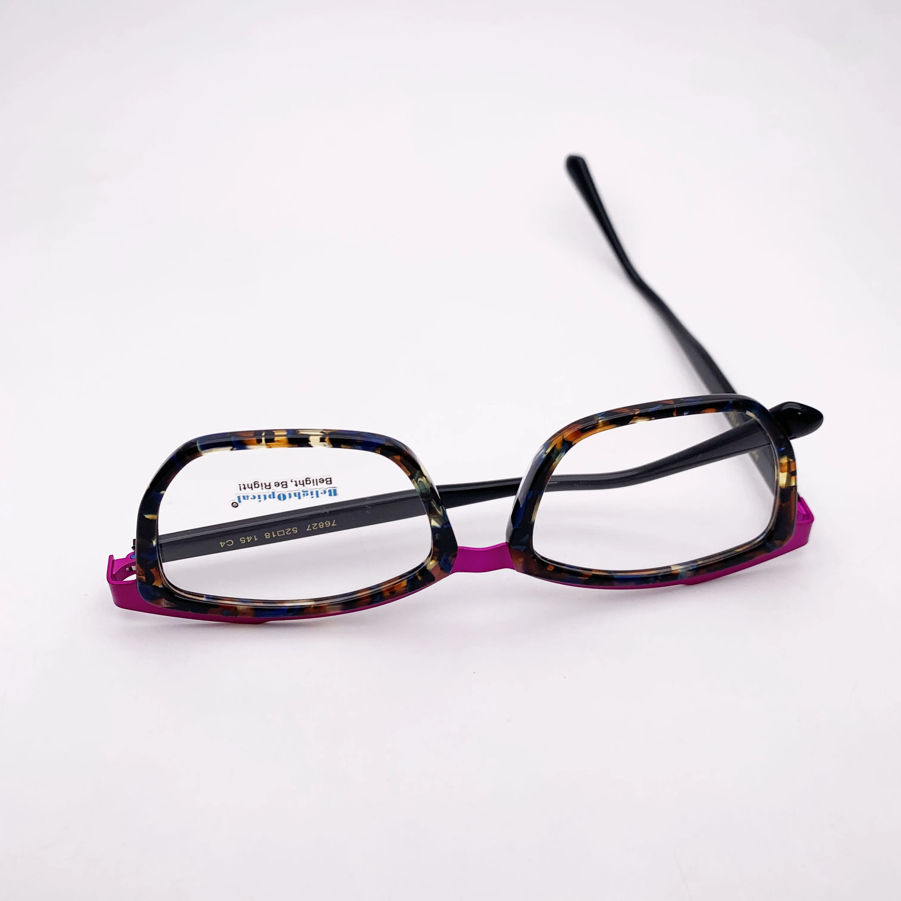 Belight Optical Acetate with Metal Combine Color Full Rim Vintage Retro Glasses Prescription Lens Eyeglasses Frame Eyewear 76827