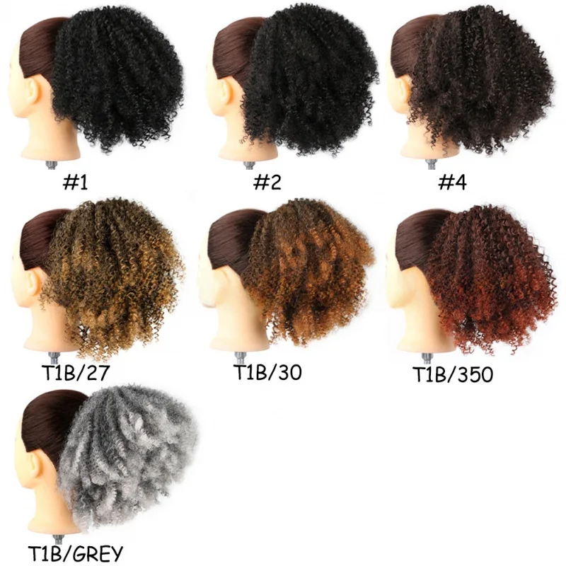 Drawstring Hair Bag WigAfro curly ponytail wigChemical Fiber Small Curly Hair Bag Synthetic Wig