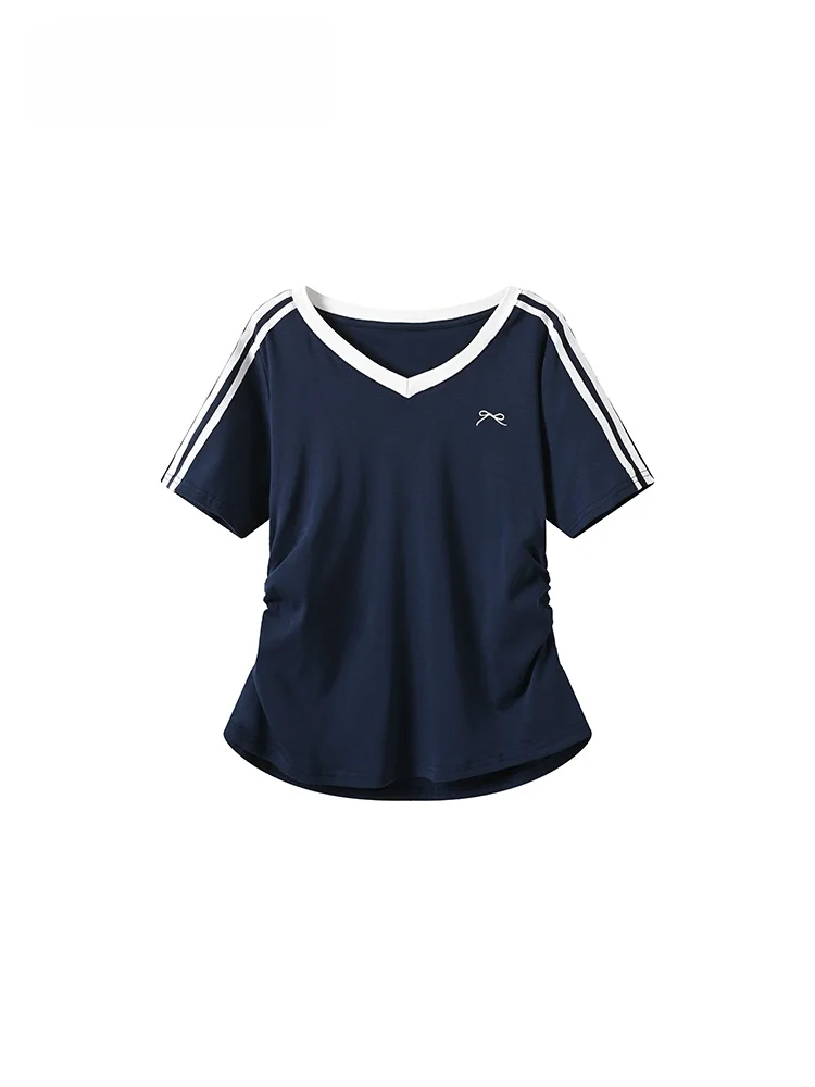 

plus Size Short Sleeve T-Shirt Women Summer New Style Casual Meat Covering Shoulder Top Trendy Club Large Clothing Vintage Wind
