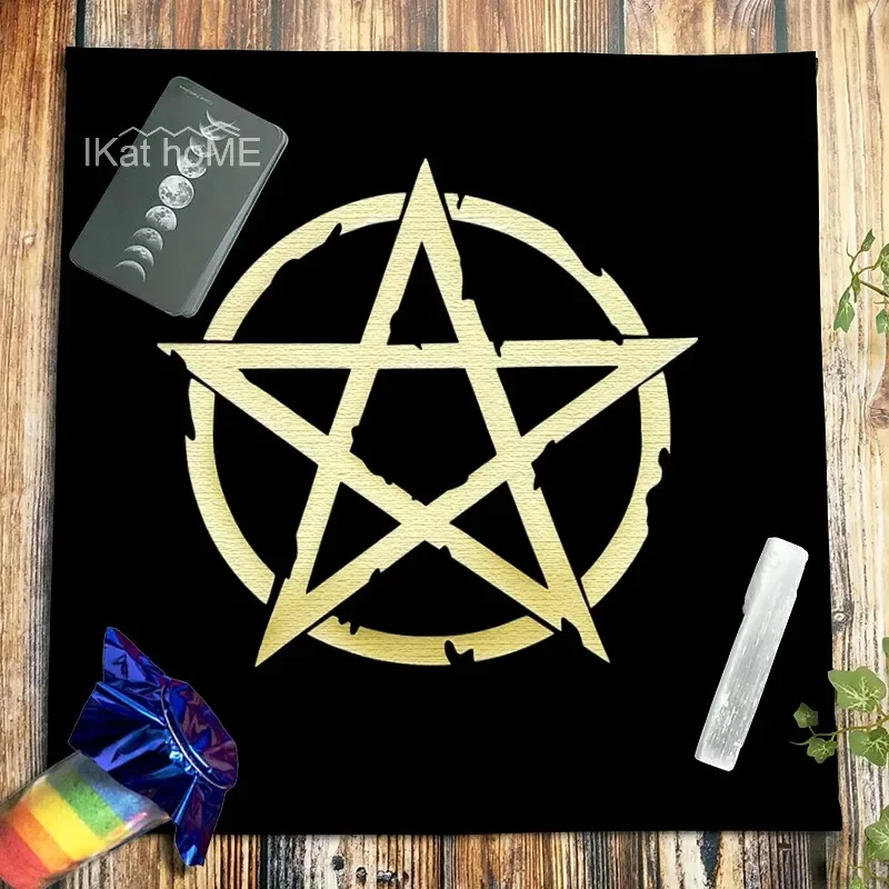 Sacred Geometry Pentagram Tarot Tablecloth Astrology Alter Cloth Pagan Witchcraft  Velvet Divination Oracle Card Pads