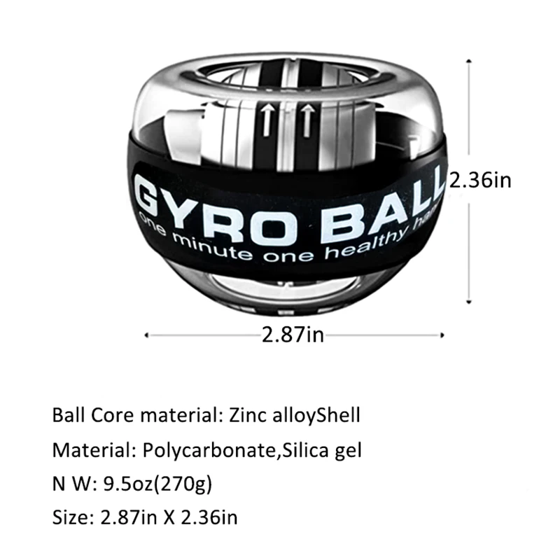 Wrist Trainer Ball Self-Starting Gyro Ball Wrist Strengthener Forearm Exerciser for Strengthen Arm Finger Wrist Bone and Muscle