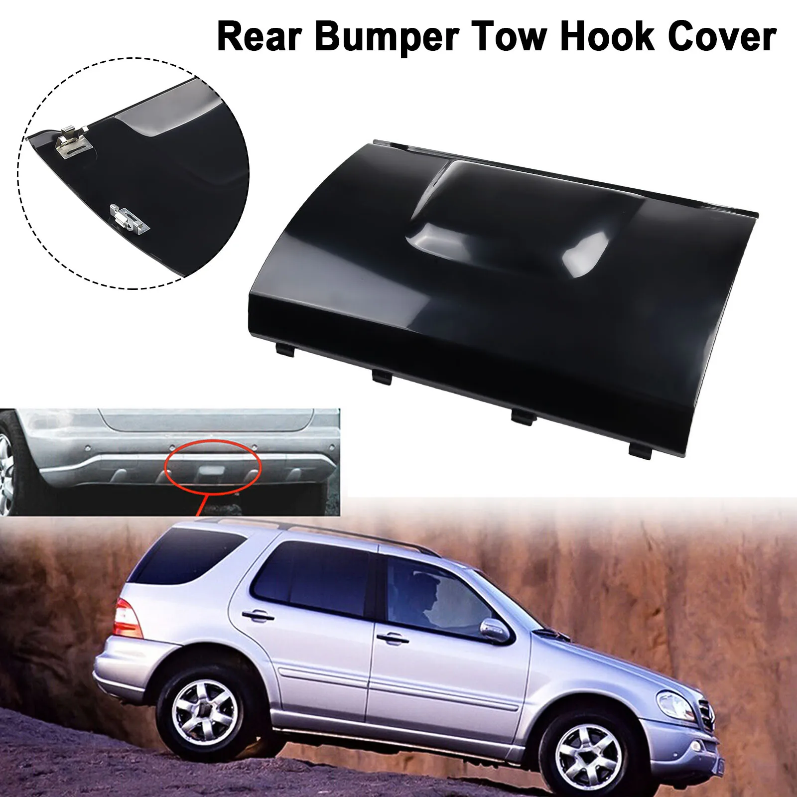 New Practical Useful Tow Hook Cover Aut Parts Black Car Accessories Plastic Rear Replacement 1638801105 A1638801105