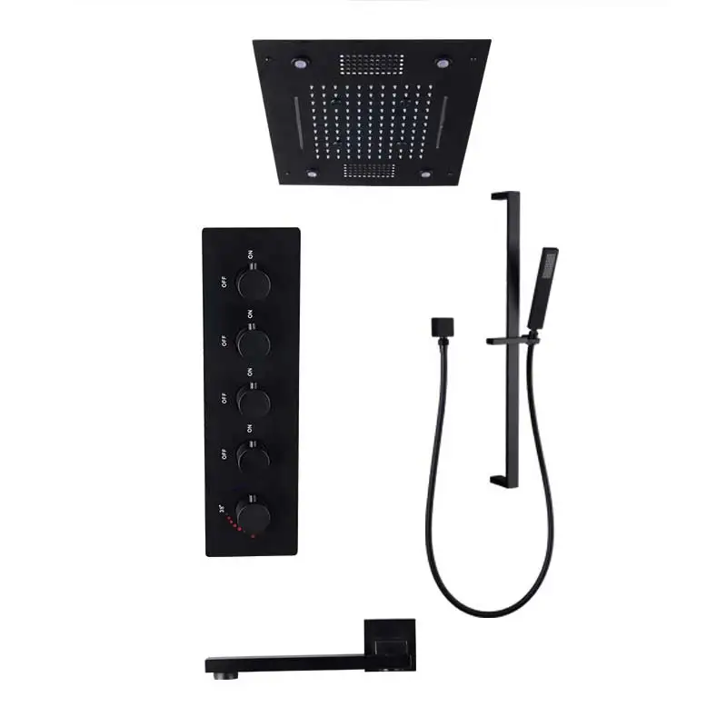 

Popular Bathroom Accessories LED Shower Head Set Smart Music Shower Head Faucet Rainfall Waterfall Mist Bathroom Spray Shower