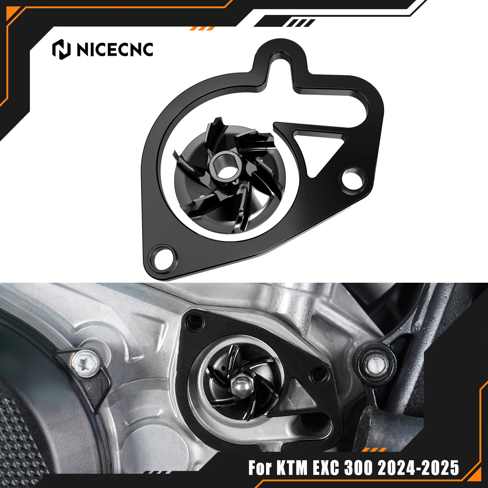 

NICECNC For KTM EXC 300 2024-2025 EXC 250 XCW 300 Oversized Water Pump Cooler Impeller Spacer Kit SX 125 XC 250 300 2023-2025