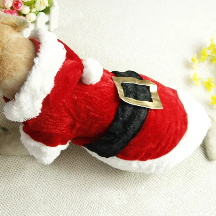 Santa Christmas Costume Clothes for Pet Small Dogs Winter Dog Hooded Coat Jackets Puppy Cat Clothing Chihuahua Yorkie Gift