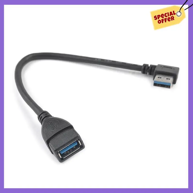 

-A96Z 20X Usb 3.0 Angle 90 Degree Extension Cable Male To Female Adapter Cord Data Left
