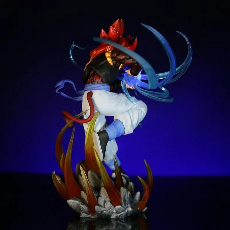 لعبة دراغون بول أنيمي الشكل سوبر سايان 4 Gogeta هالة نسخة تضيء المشهد تمثال سطح المكتب الديكور هدية #2