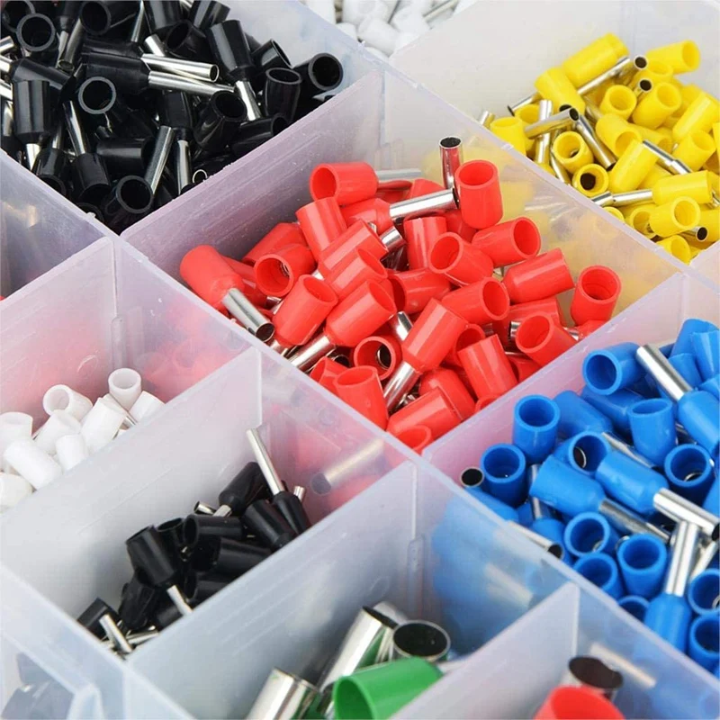 2120Pcs Insulated Cord Pin End Terminals Tin-Plated Copper Crimp Connector Ferrules Kit