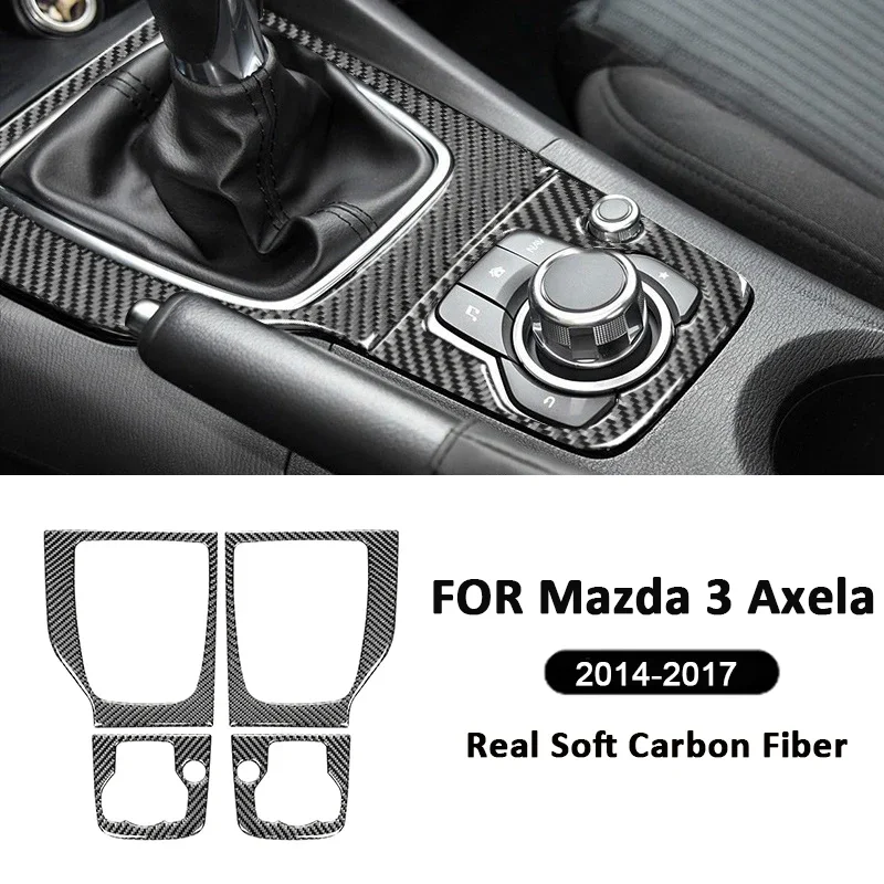 

Carbon Fiber Car Interior Type-E Gear Shifter Panel Trim Frame Decoration Sticker For Mazda 3 Axela 2014-2017 Auto Accessories