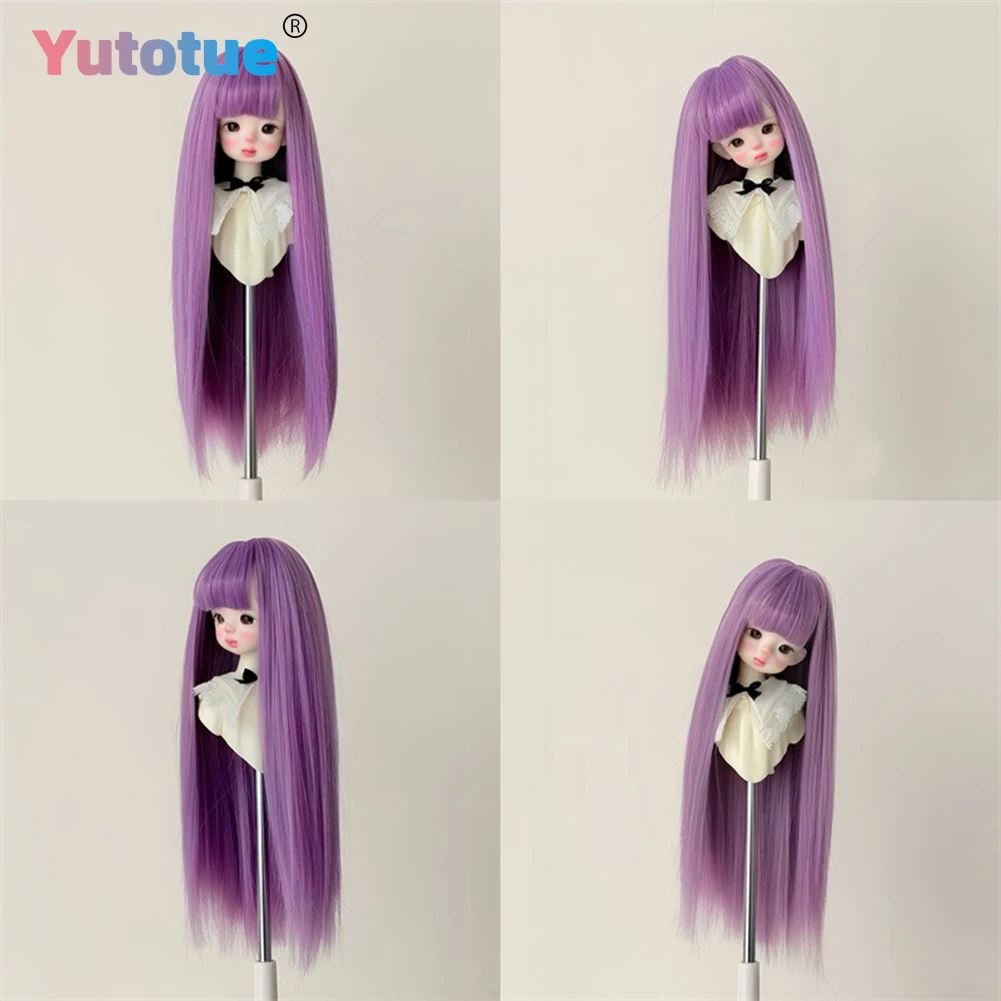 Muñecas Yutotue, pelo largo y liso con flequillo, pelucas para muñecas BJD 1/3 1/4 1/6, muñeca BJD, muñeca de moda, juguete, pelucas DIY